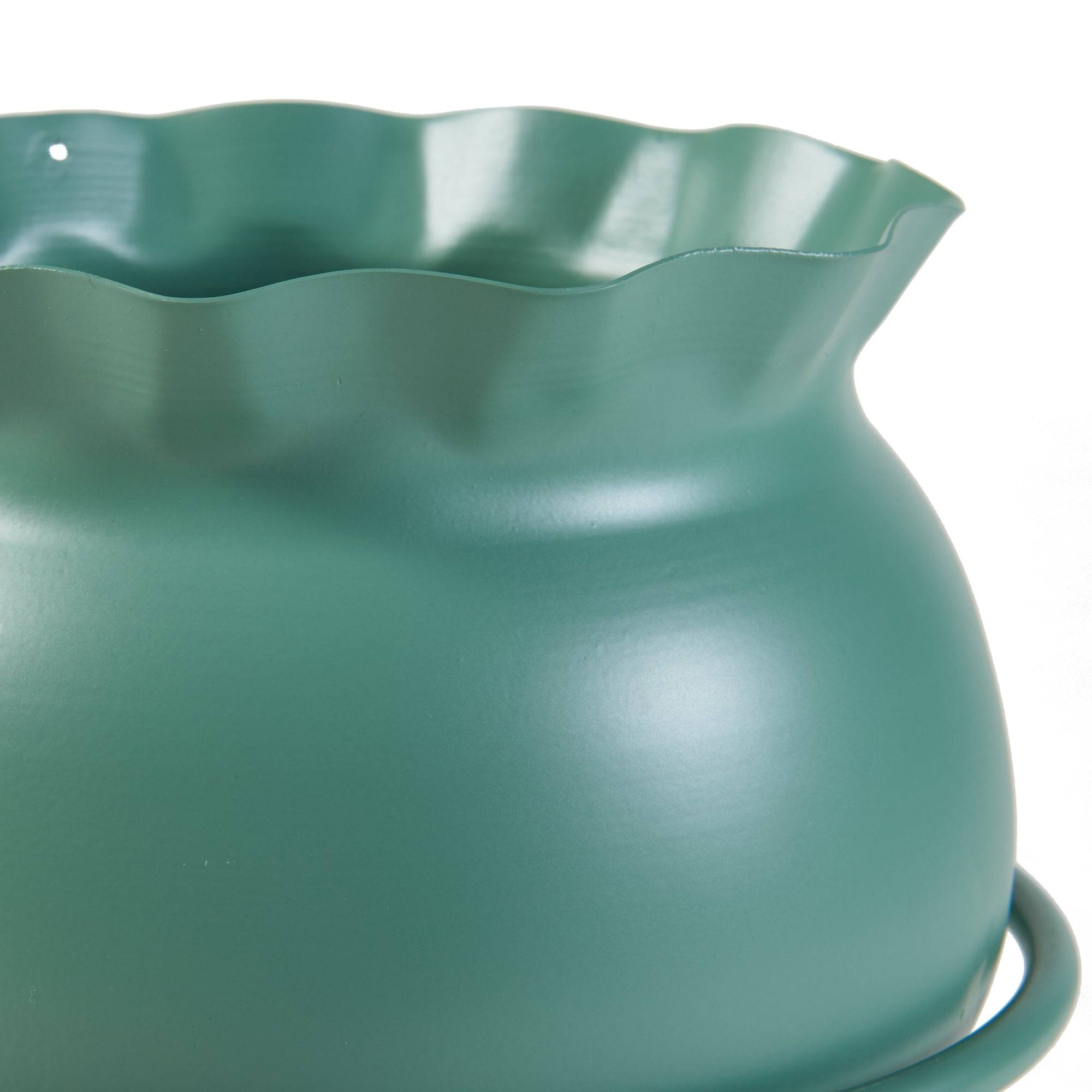 Porte-plantes style intemportel support 38 x 24 cm métal vert - Image 3