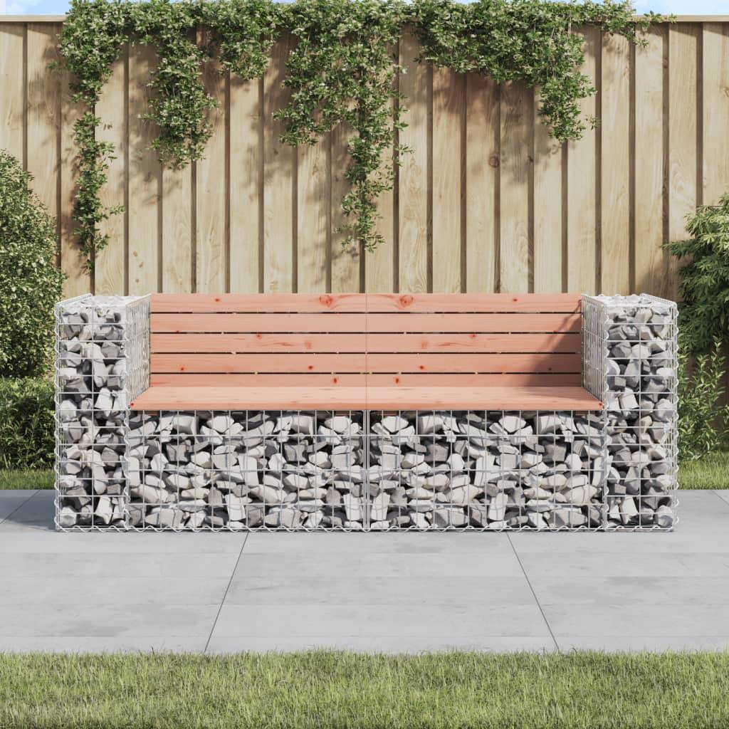 Maison Chic - Banc de jardin - Banc d'extérieur - Banquette design gabion 184x71x65,5 cm bois massif douglas - Imagen 2