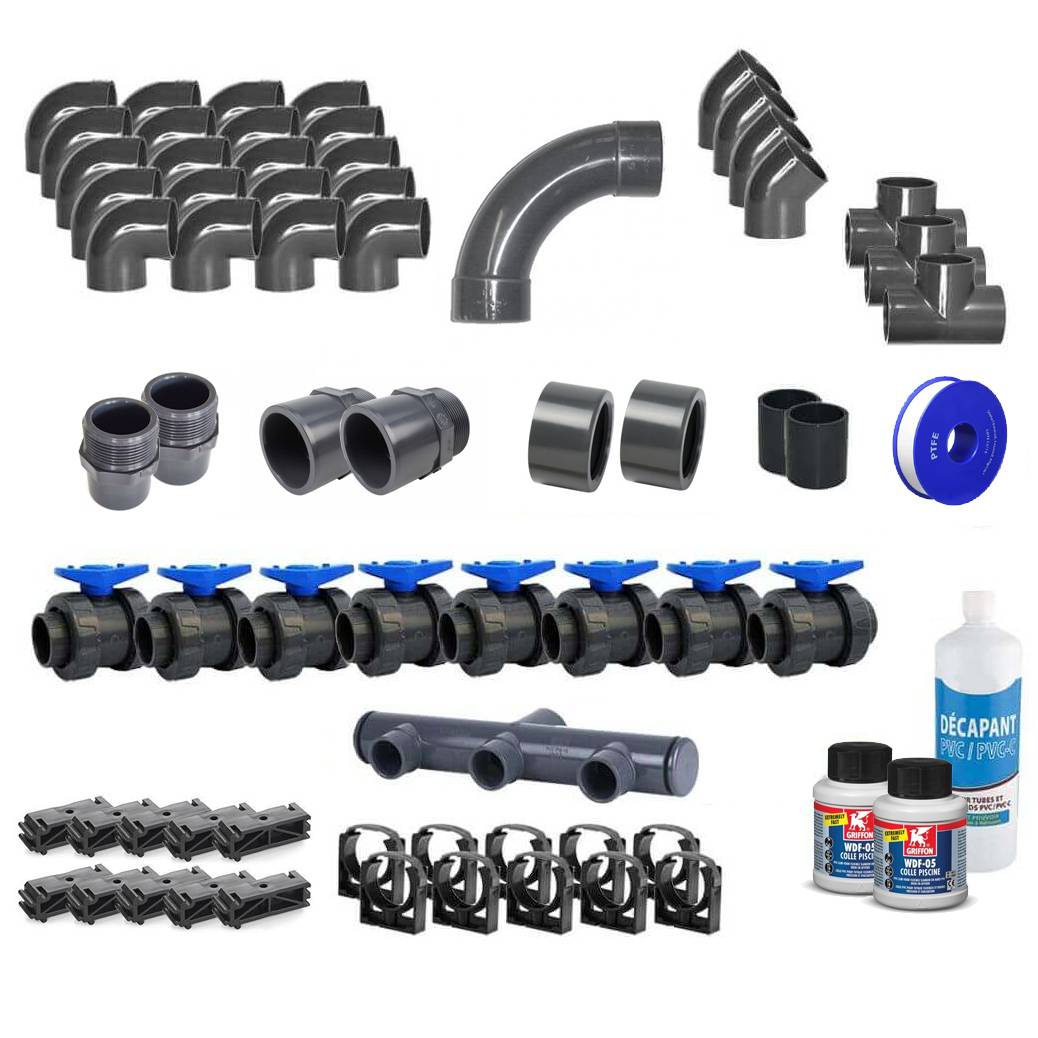 Kit de raccord pvc pour filtration d63 B24K010 Apf