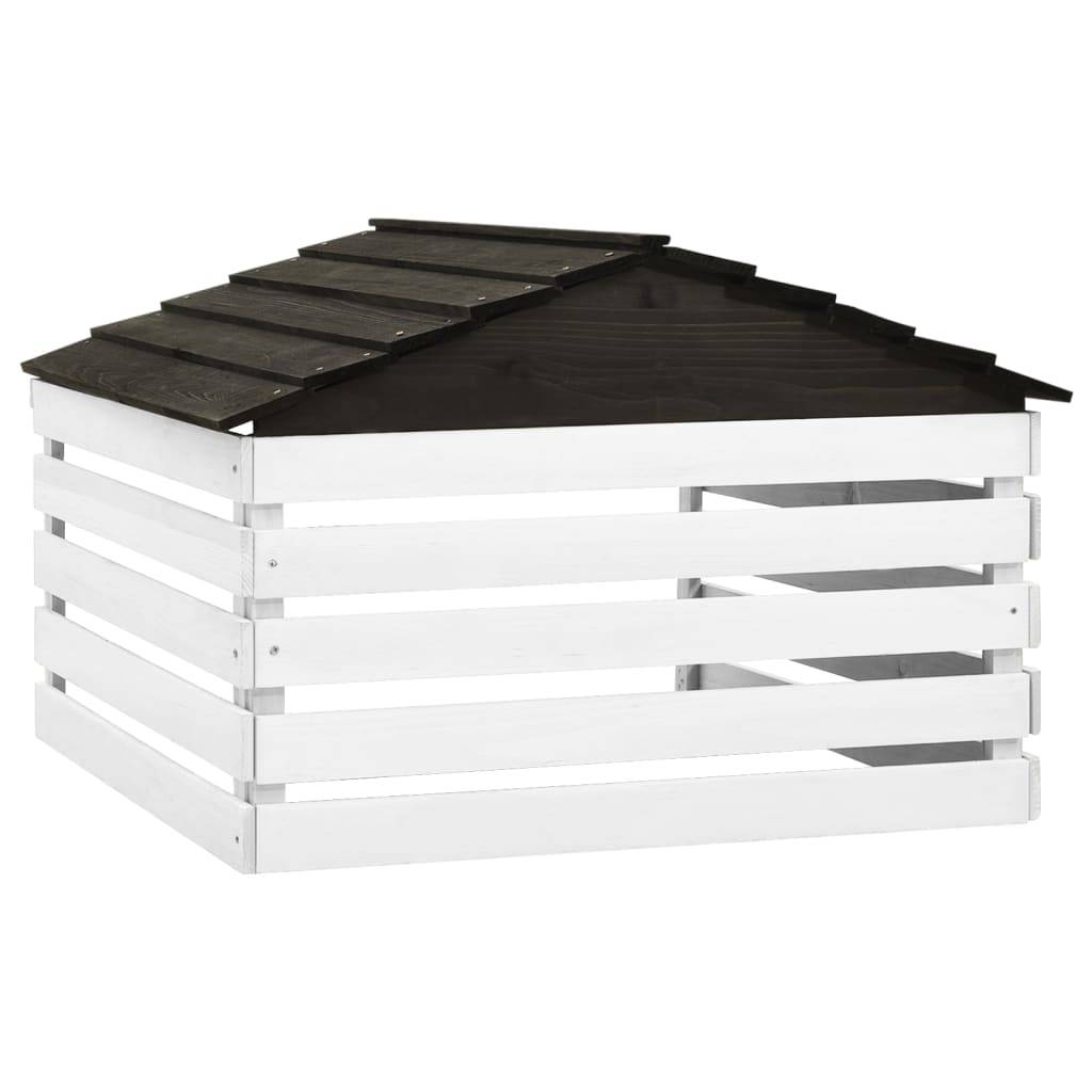 PANGIVO - Garage de tondeuse à gazon bois de sapin noir et blanc 78 x 74 x 54 cm - PANGIVO - Image 4