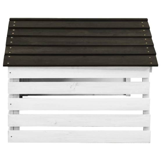 PANGIVO - Garage de tondeuse à gazon bois de sapin noir et blanc 78 x 74 x 54 cm - PANGIVO - Image 3
