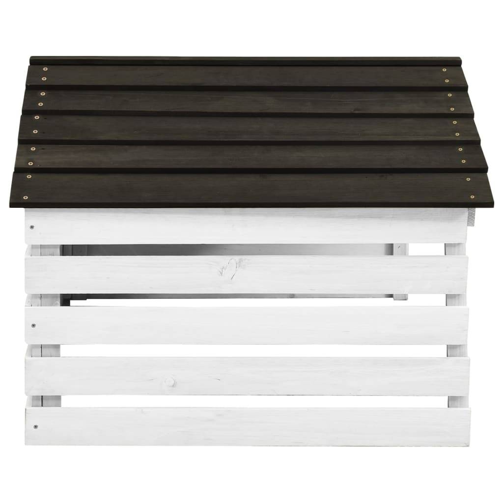 PANGIVO - Garage de tondeuse à gazon bois de sapin noir et blanc 78 x 74 x 54 cm - PANGIVO - Image 3