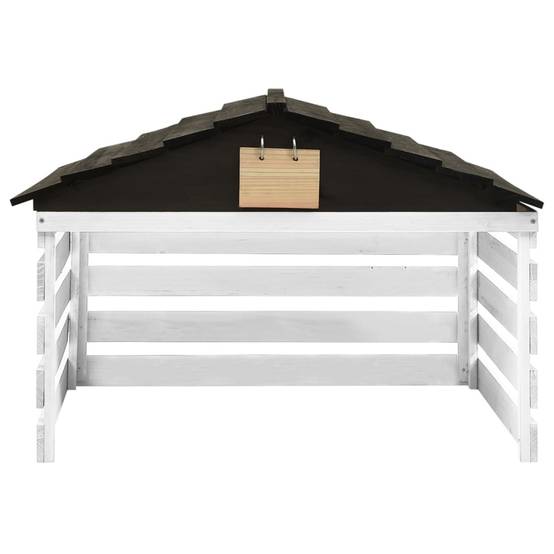PANGIVO - Garage de tondeuse à gazon bois de sapin noir et blanc 78 x 74 x 54 cm - PANGIVO - Image 2
