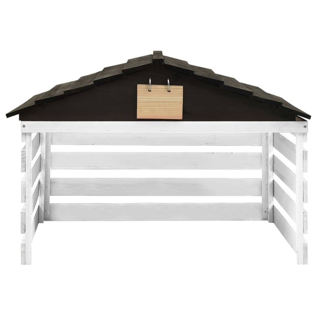 PANGIVO - Garage de tondeuse à gazon bois de sapin noir et blanc 78 x 74 x 54 cm - PANGIVO - Image 2