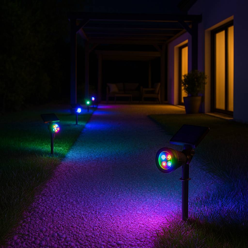 Lumisky - 2 Spots solaires projecteurs SPIKY Multicolore 100LM - Imagen 2