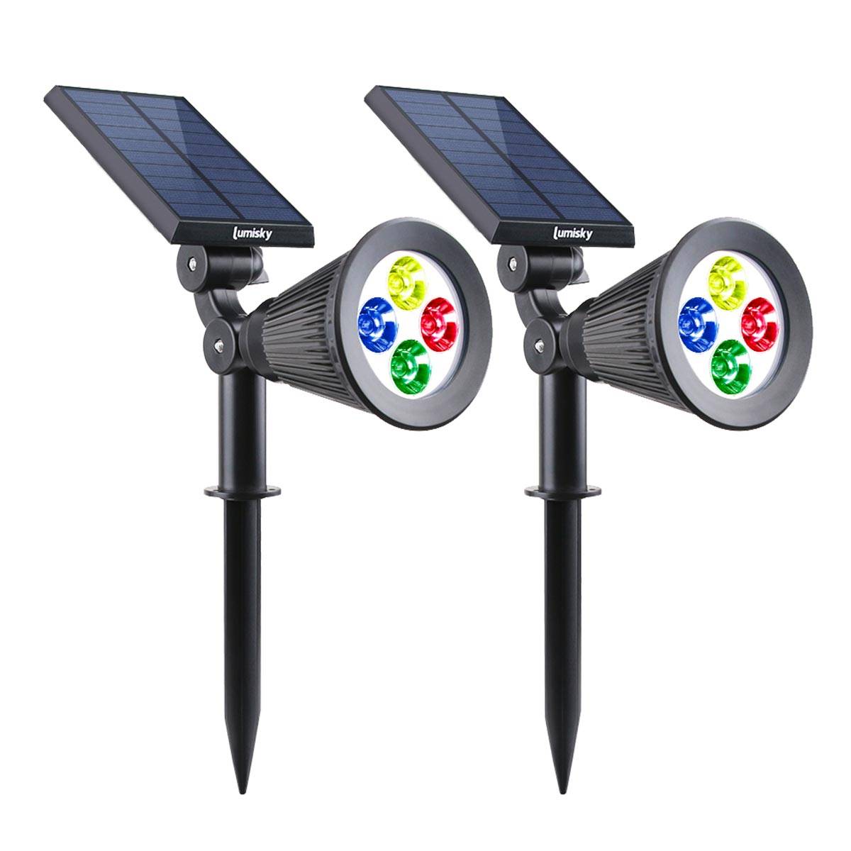 Lumisky - 2 Spots solaires projecteurs SPIKY Multicolore 100LM - Imagen 1