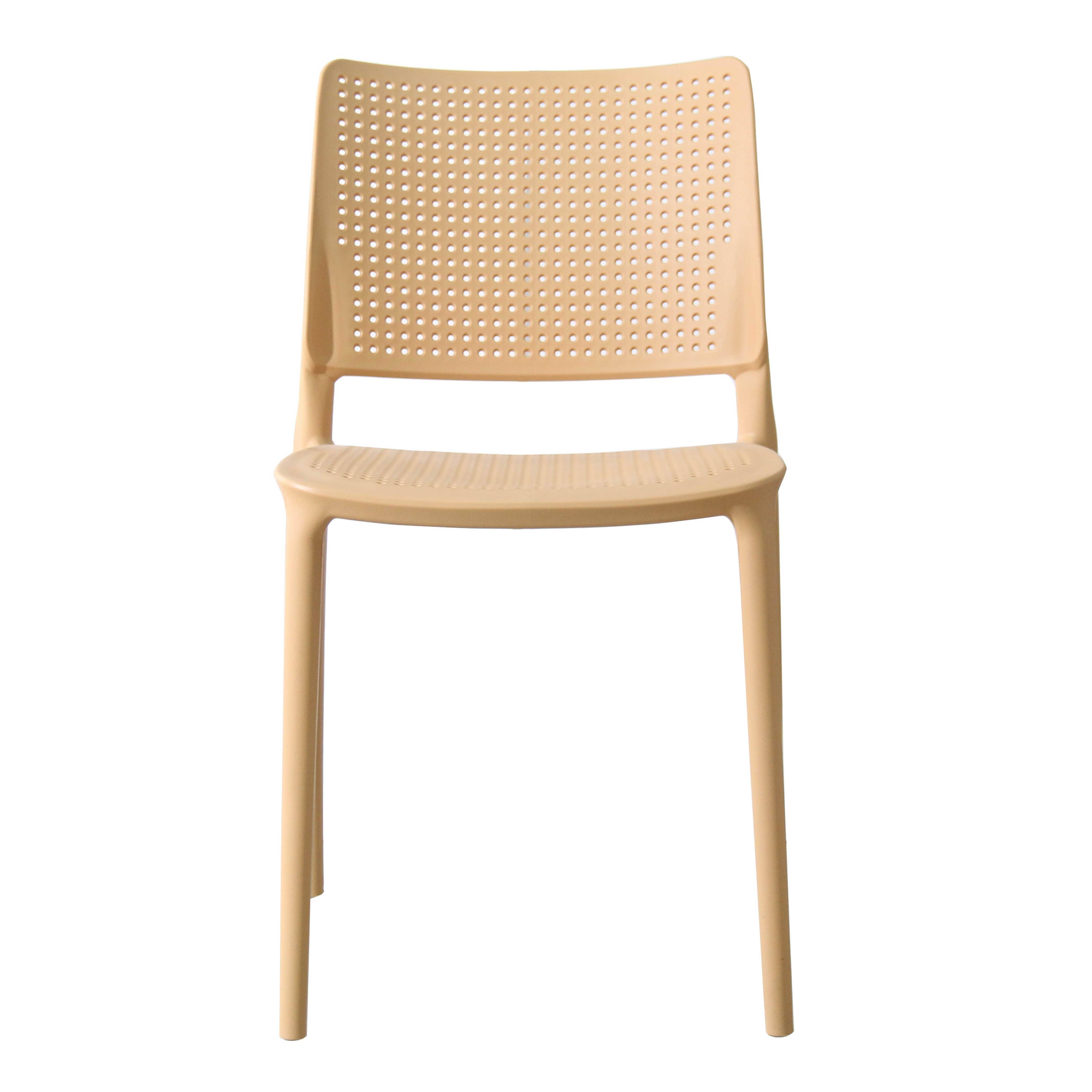 Oviala - Lot de 4 chaises de terrasse jaune clair en plastique Riga - Oviala - Imagen 6