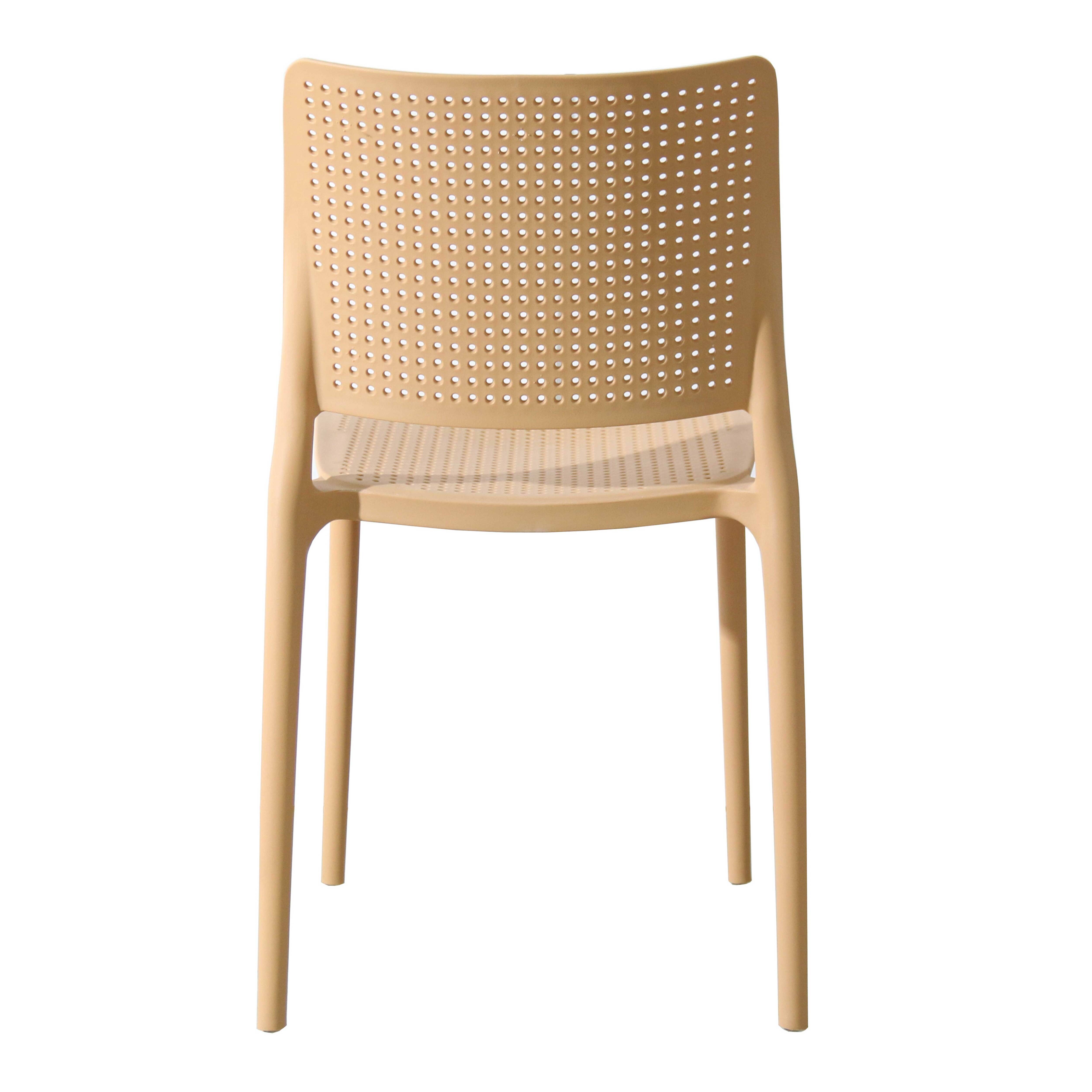 Oviala - Lot de 4 chaises de terrasse jaune clair en plastique Riga - Oviala - Imagen 5