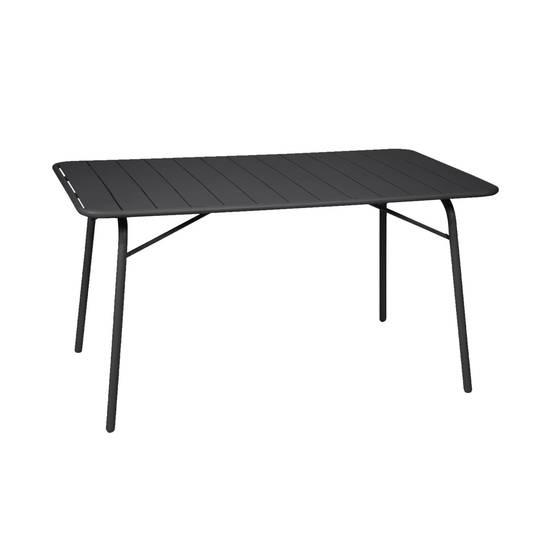 sweeek - Table de jardin pliante métal 6 places. anthracite. Amelia. 140x80cm. traitement antirouille. lattes et bords arrondis | sweeek - Image 2
