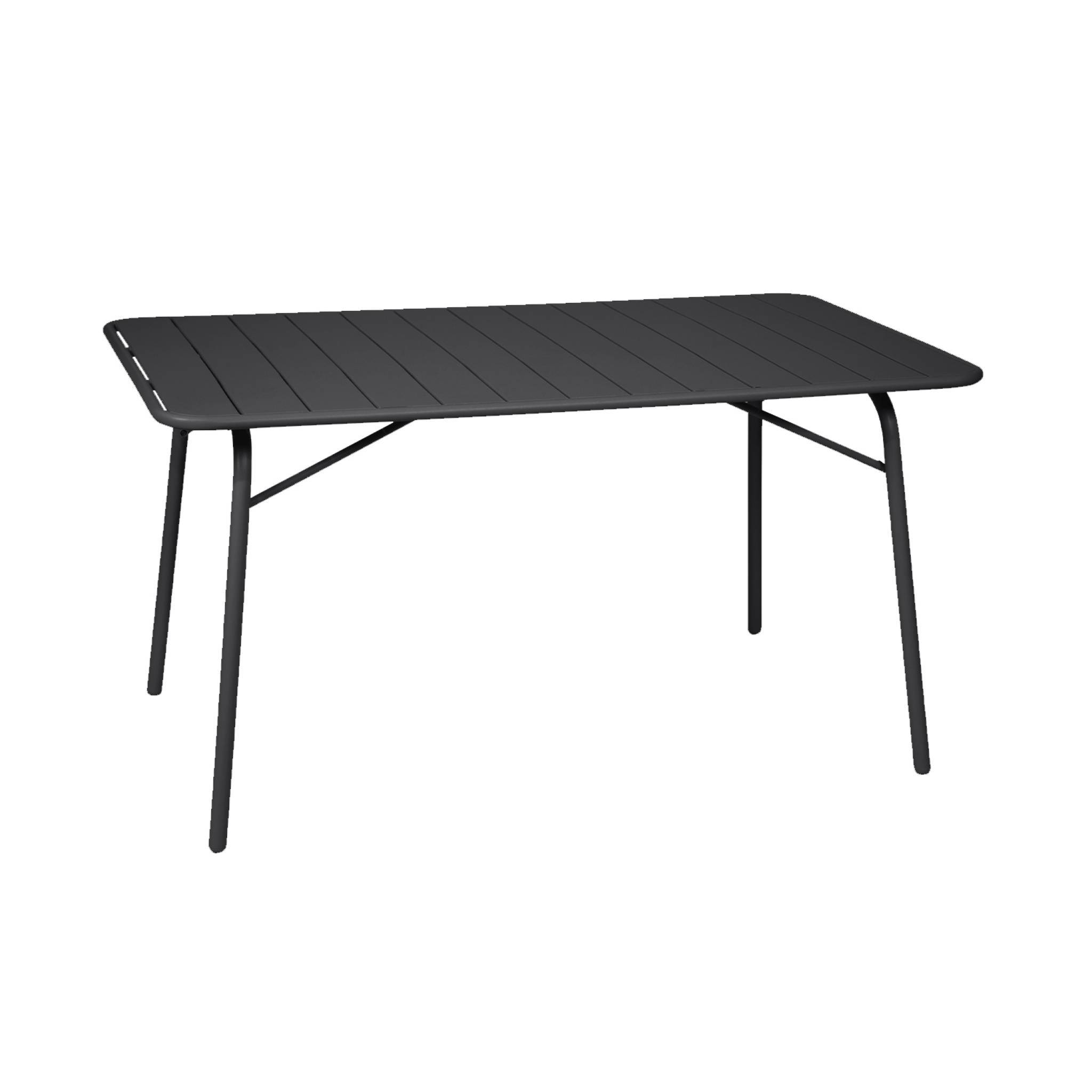 sweeek - Table de jardin pliante métal 6 places. anthracite. Amelia. 140x80cm. traitement antirouille. lattes et bords arrondis | sweeek - Image 2