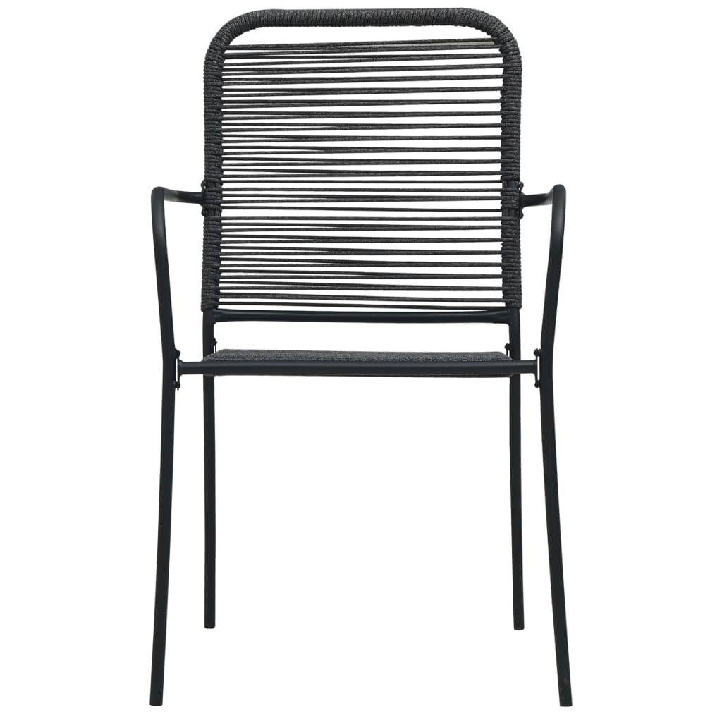 Vidaxl - Ensemble à manger d'extérieur 9pcs Corde en coton et acier Noir vidaXL 48571 - Imagen 7