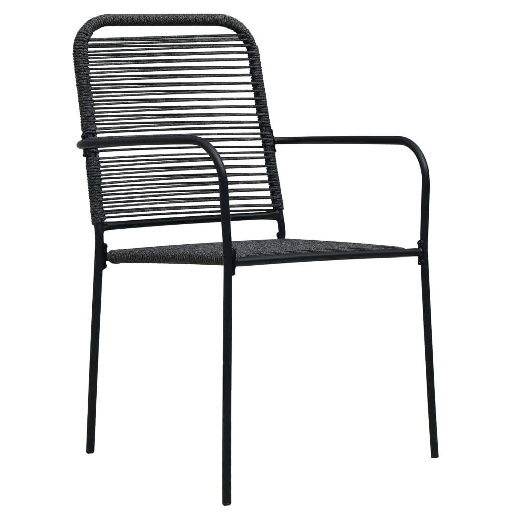 Vidaxl - Ensemble à manger d'extérieur 9pcs Corde en coton et acier Noir vidaXL 48571 - Imagen 6