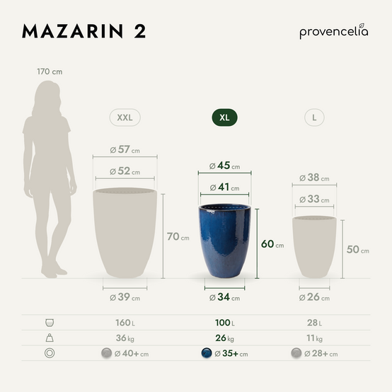 Provencelia - Pot MAZARIN 45x60cm bleu azur - Image 2