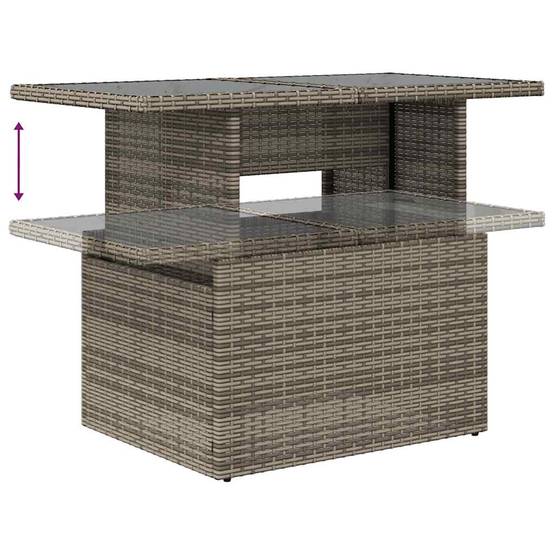 ComfortXL - Salon de jardin modulable 7 pcs résine tressée avec rangement intégré et table relevable gris – ComfortXL Outdoor Living - Image 8