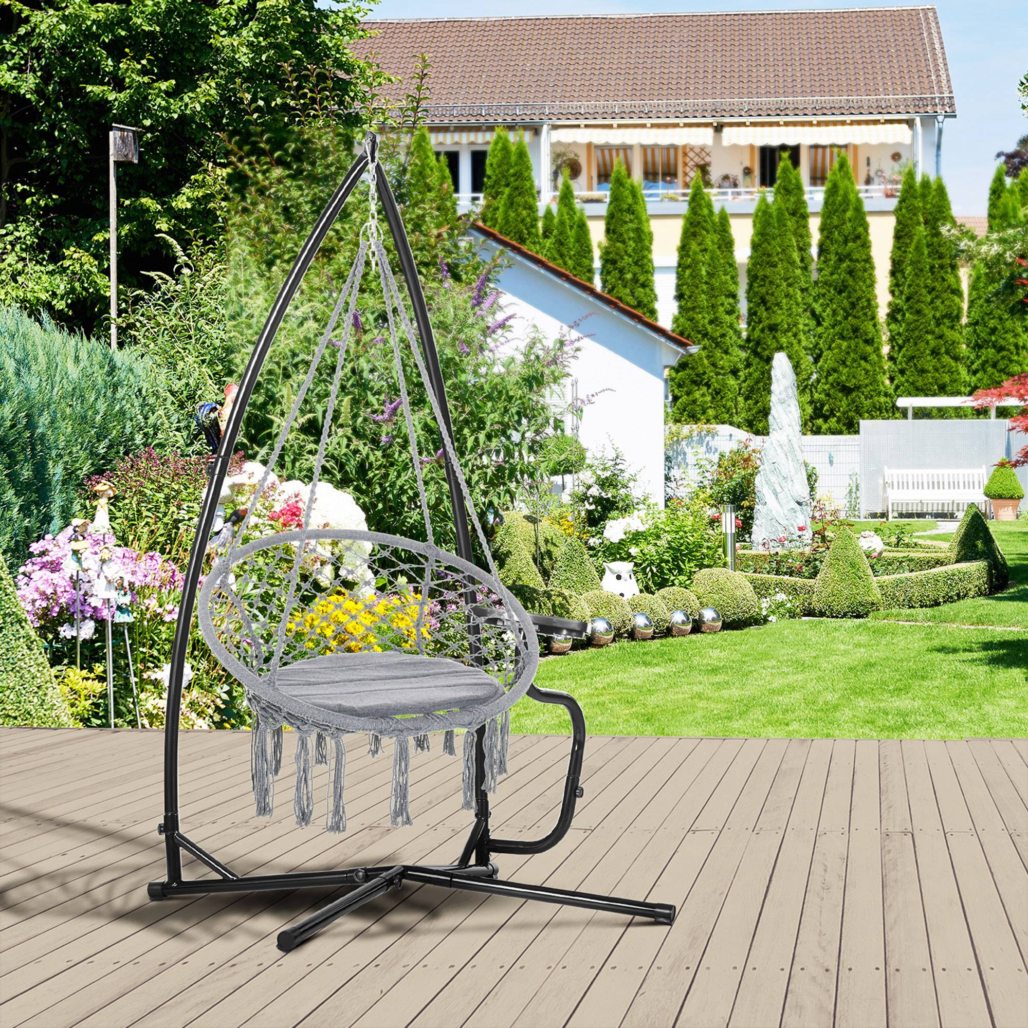 Support pour Fauteuil Suspendu - Pied Fauteuil Suspendu - Tablette réglable Incluse - max 120 Kg - Image 4