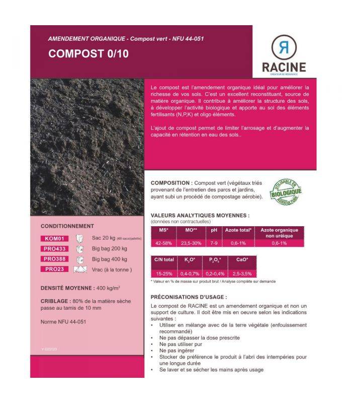 Amendement organique compost vert PRO, Big bag 200 kg - PRO433-BB200 - Image 3