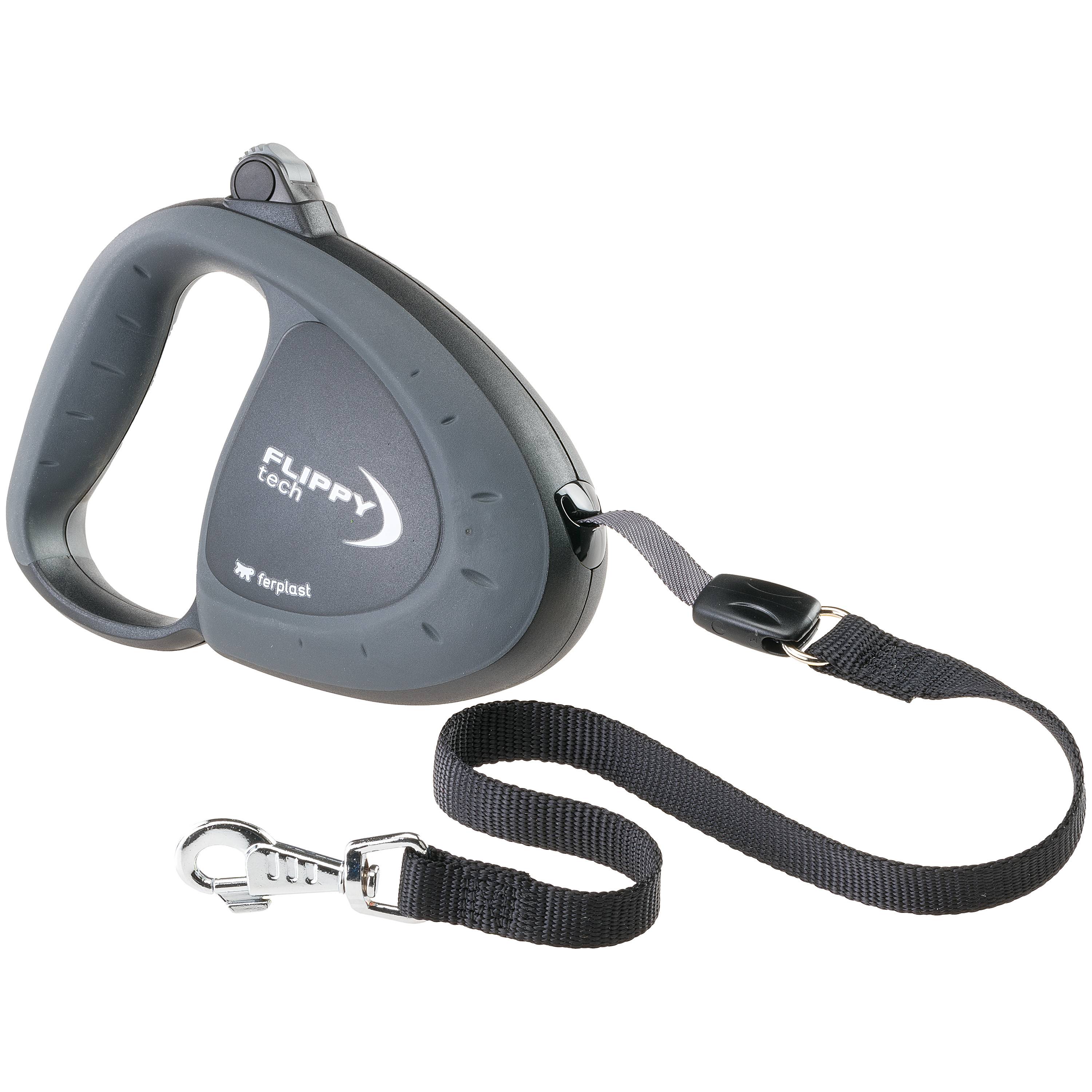 Ferplast - Ferplast Laisse Chien Enrouleur FLIPPY TECH, Laisse pour Grands Chiens jusqu'à 50 Kg. Sangle Extensible max 5 m. Bouton de verrouillage et de - Imagen 1