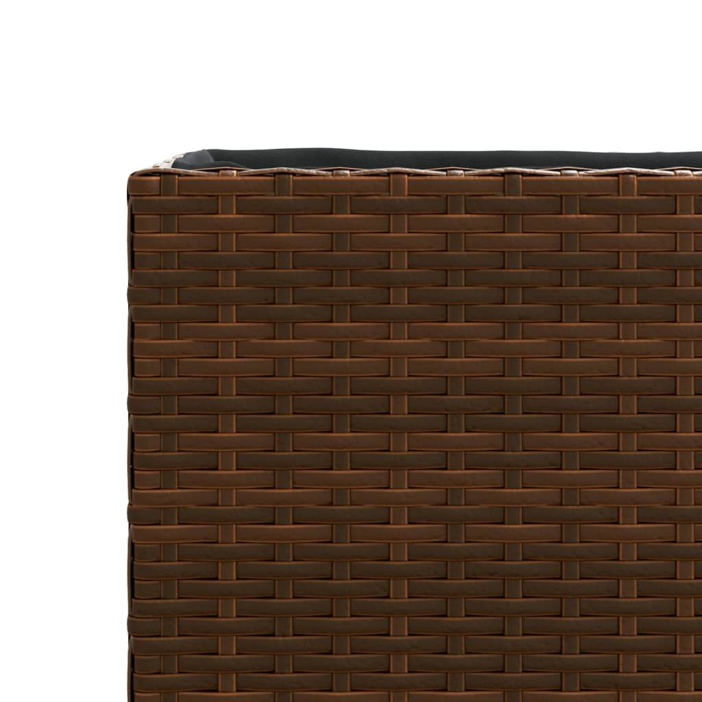 Jardinière, Bac à fleurs, Pot de fleurs avec 2 pots marron 90x20x40 cm résine tressée - Image 10