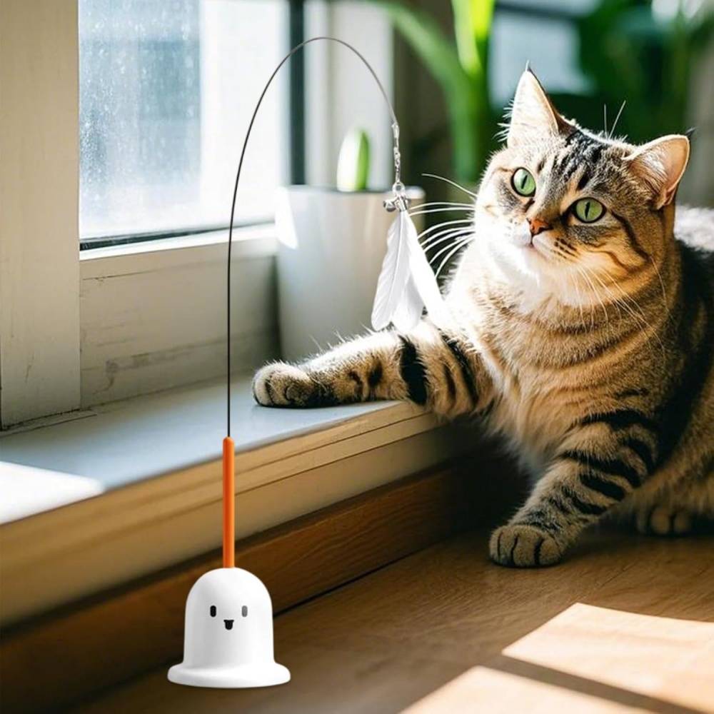 Jouets à Plumes Pour Chats Adsorption Rotative Antidérápant, Surfaces Lisses Blancs - Lytech - Image 3