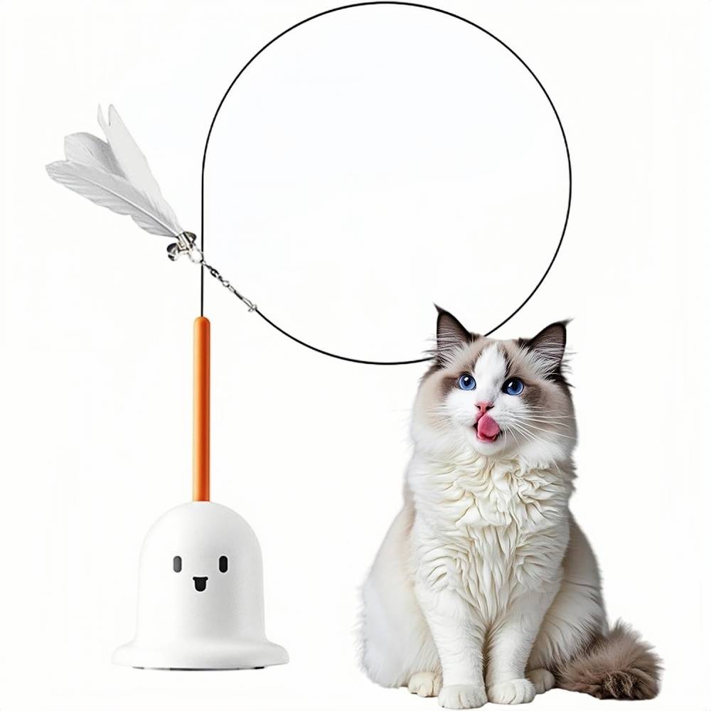 Jouets à Plumes Pour Chats Adsorption Rotative Antidérápant, Surfaces Lisses Blancs - Lytech