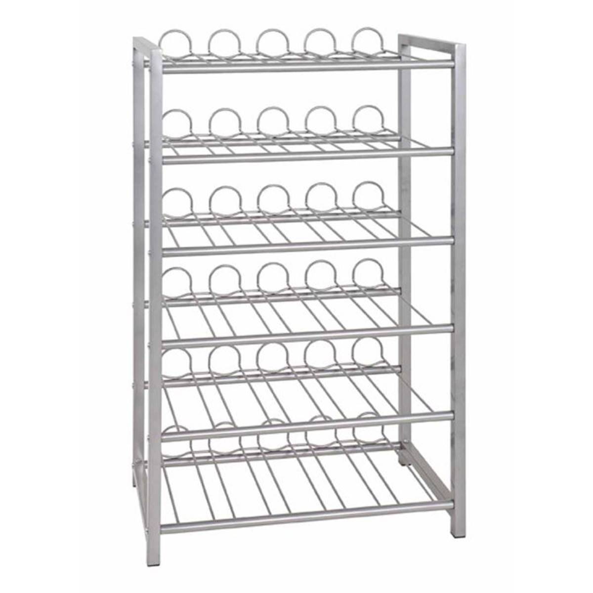 Paris Prix - Porte Bouteilles 6 Niveaux "Akena" 90cm Argent