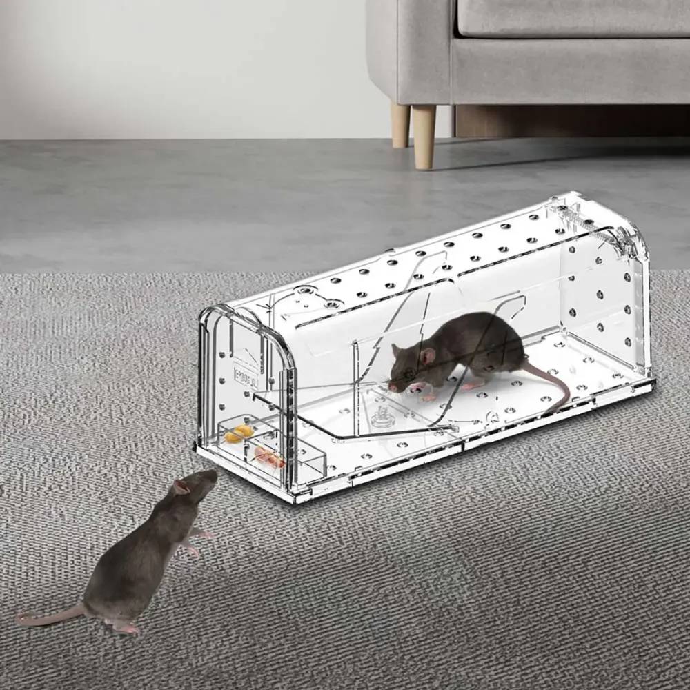 Lot de 2 cages à souris en plastique résistantes avec aération - Image 2