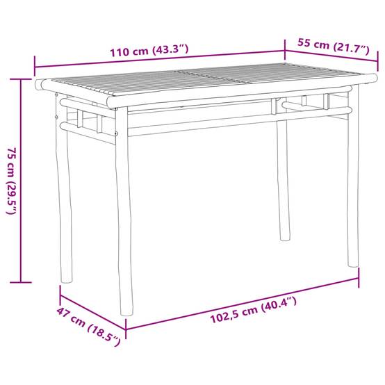 Vidaxl - Ensemble à manger de jardin 5 pcs bambou vidaXL 3278521 - Image 3