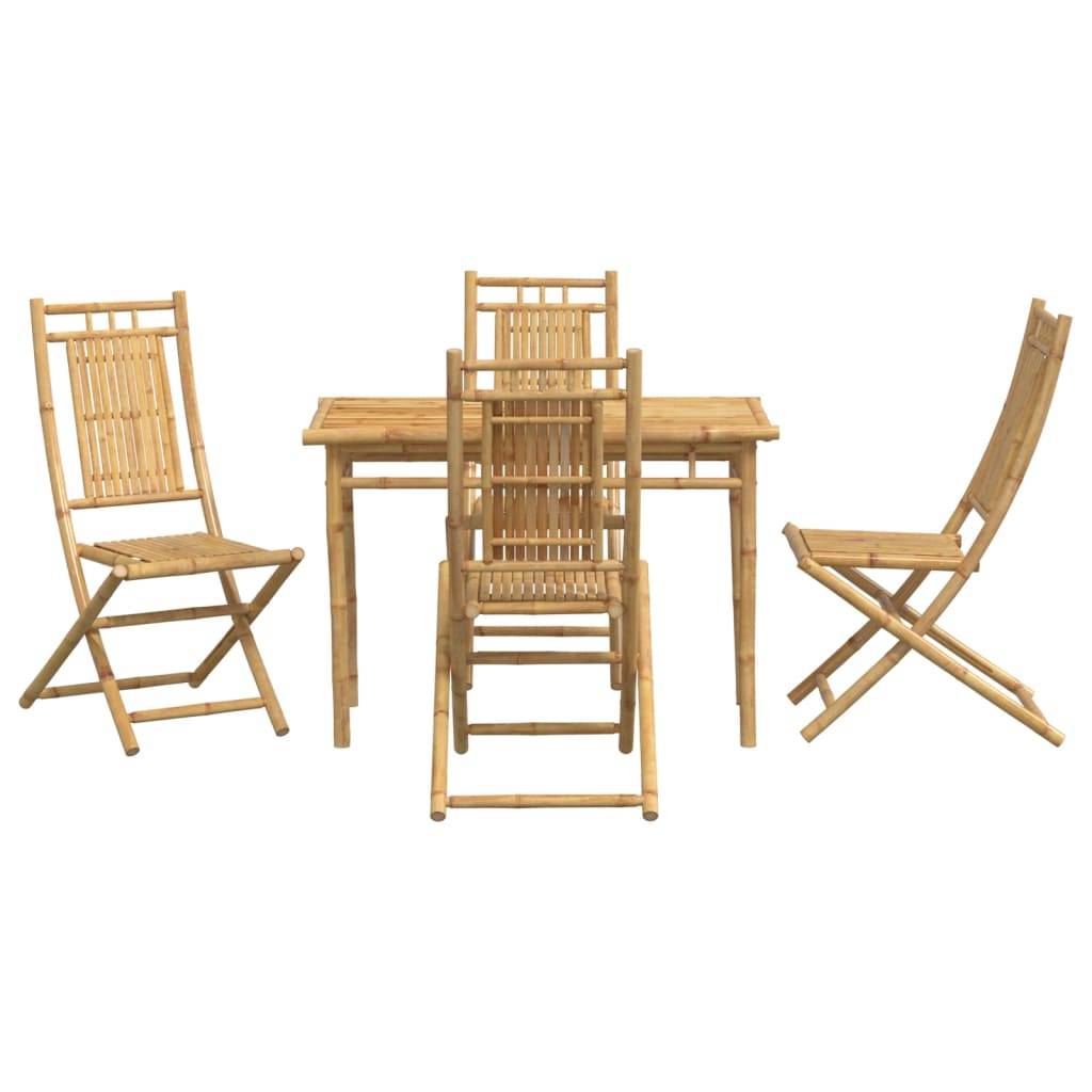 Vidaxl - Ensemble à manger de jardin 5 pcs bambou vidaXL 3278521 - Imagen 9