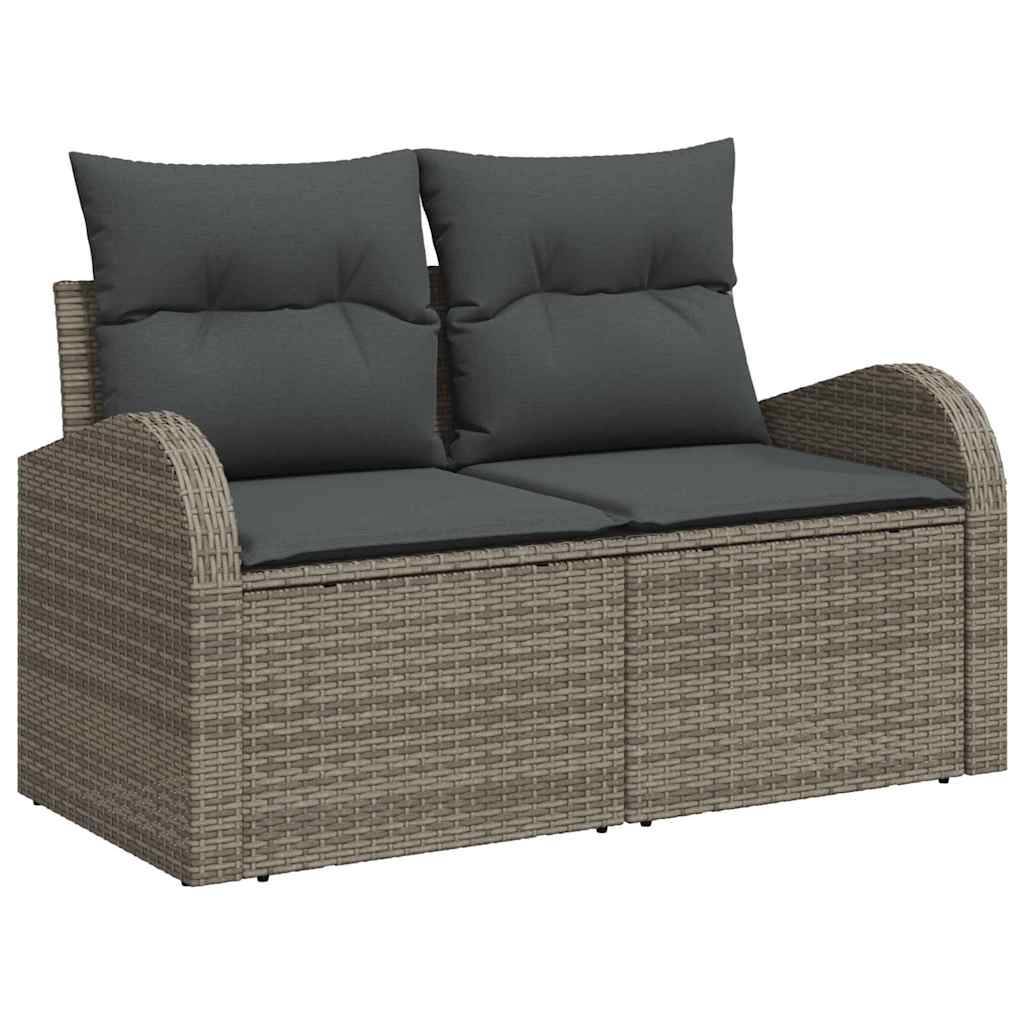Salon de Jardin 5 Places en Polyrotin Modulable avec Pouf et Coussins Gris – ComfortXL Outdoor Living - Image 6