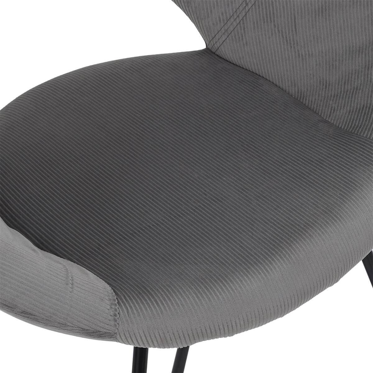 ALTOBUY - Fauteuil Rond Ajouré en Velours Côtelé Gris - KONAE - Image 7