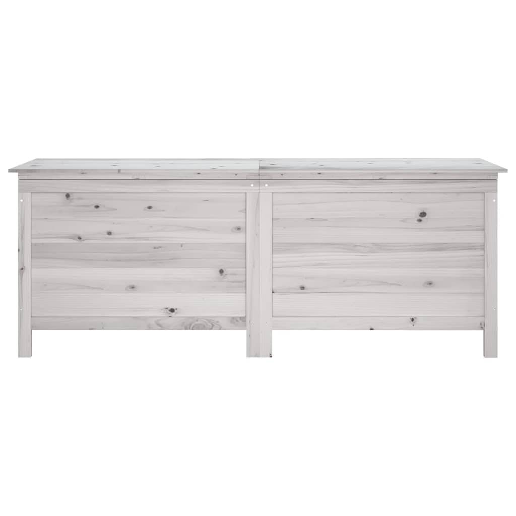 Boîte de rangement jardin bois massif sapin blanc 150 x 50 x 56.5 cm - PANGIVO - Image 4