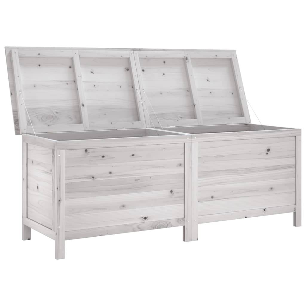 Boîte de rangement jardin bois massif sapin blanc 150 x 50 x 56.5 cm - PANGIVO - Image 3