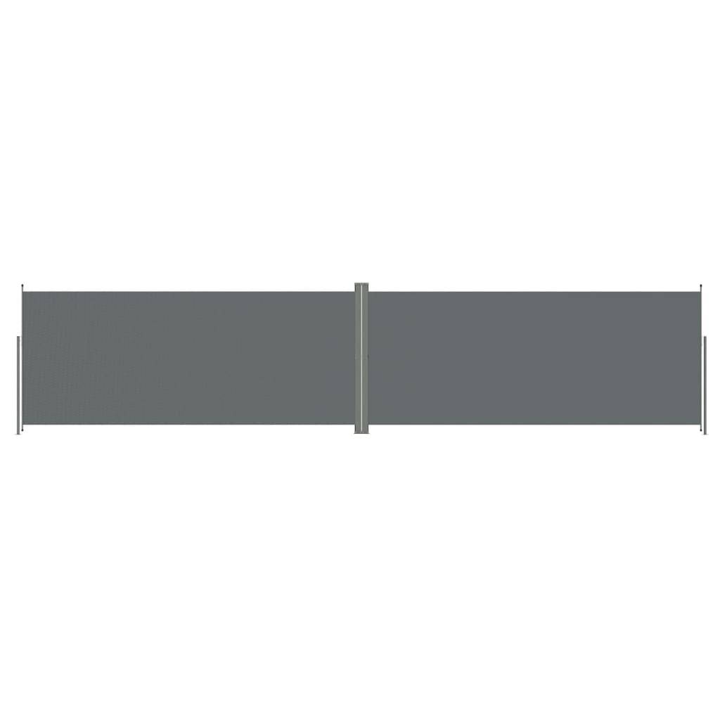 Helloshop26 - Auvent paravent store brise-vue latéral rétractable de patio jardin terrasse balcon protection visuelle écran 220 x 1000 cm anthracite - Imagen 1