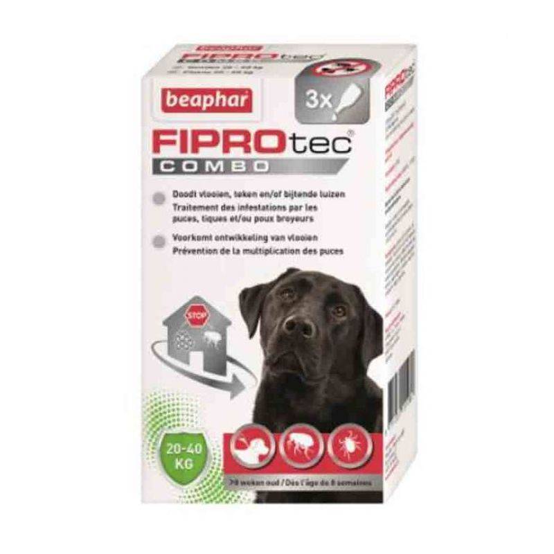 FIPROTEC COMBO CHIEN L (20-40 KG) - BEAPHAR 3 pipettes - Image 2