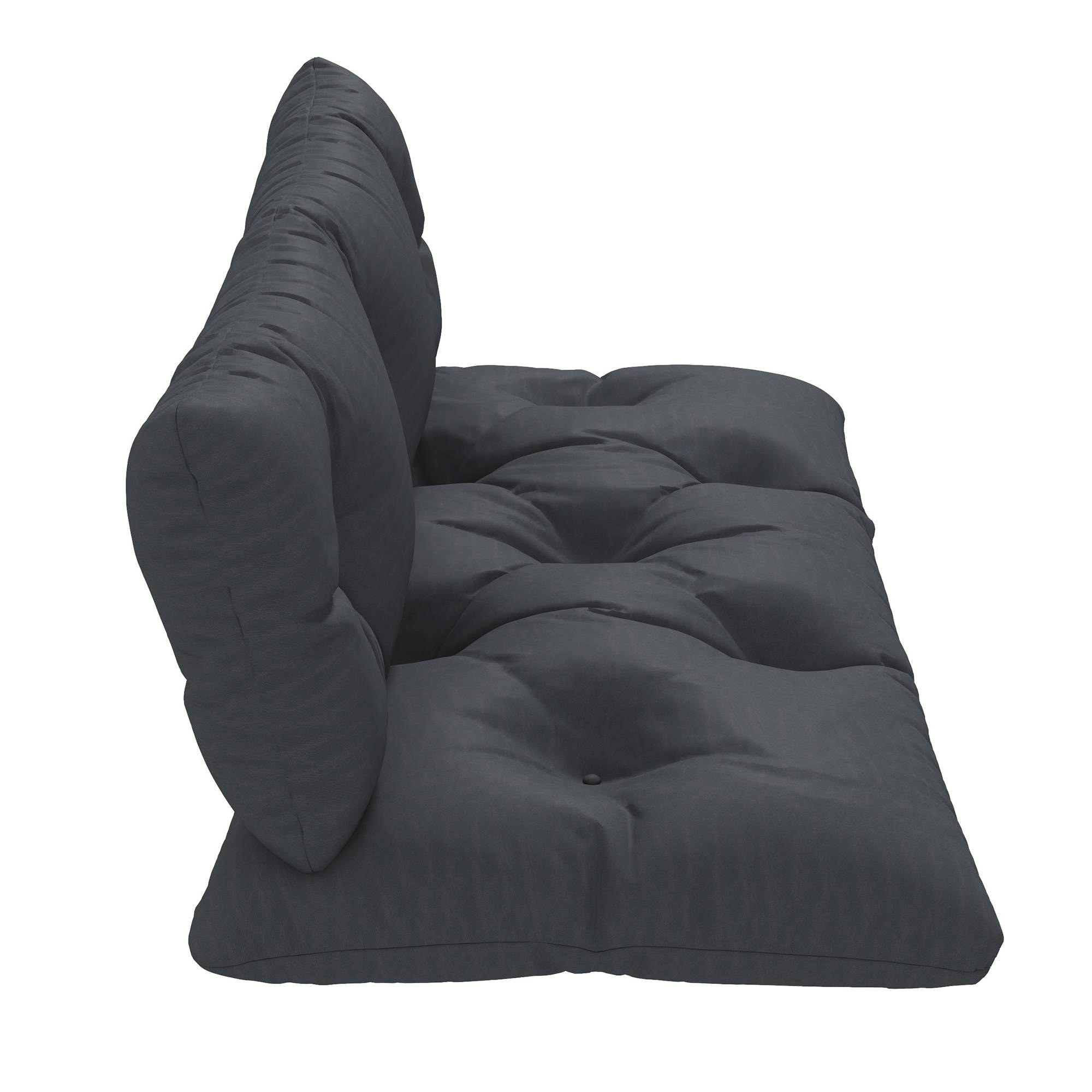 Ensemble de 2 coussins pour mobilier de jardin, résistant aux intempéries, capitonnés, 120 x 60 x 15 cm, gris - Image 8