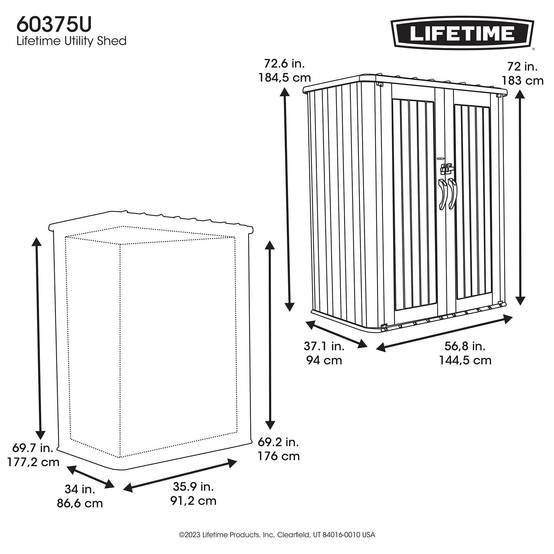 Lifetime - Armoire verticale d'exterieur resine 2060L/2m3 LIFETIME #60375U - Image 8