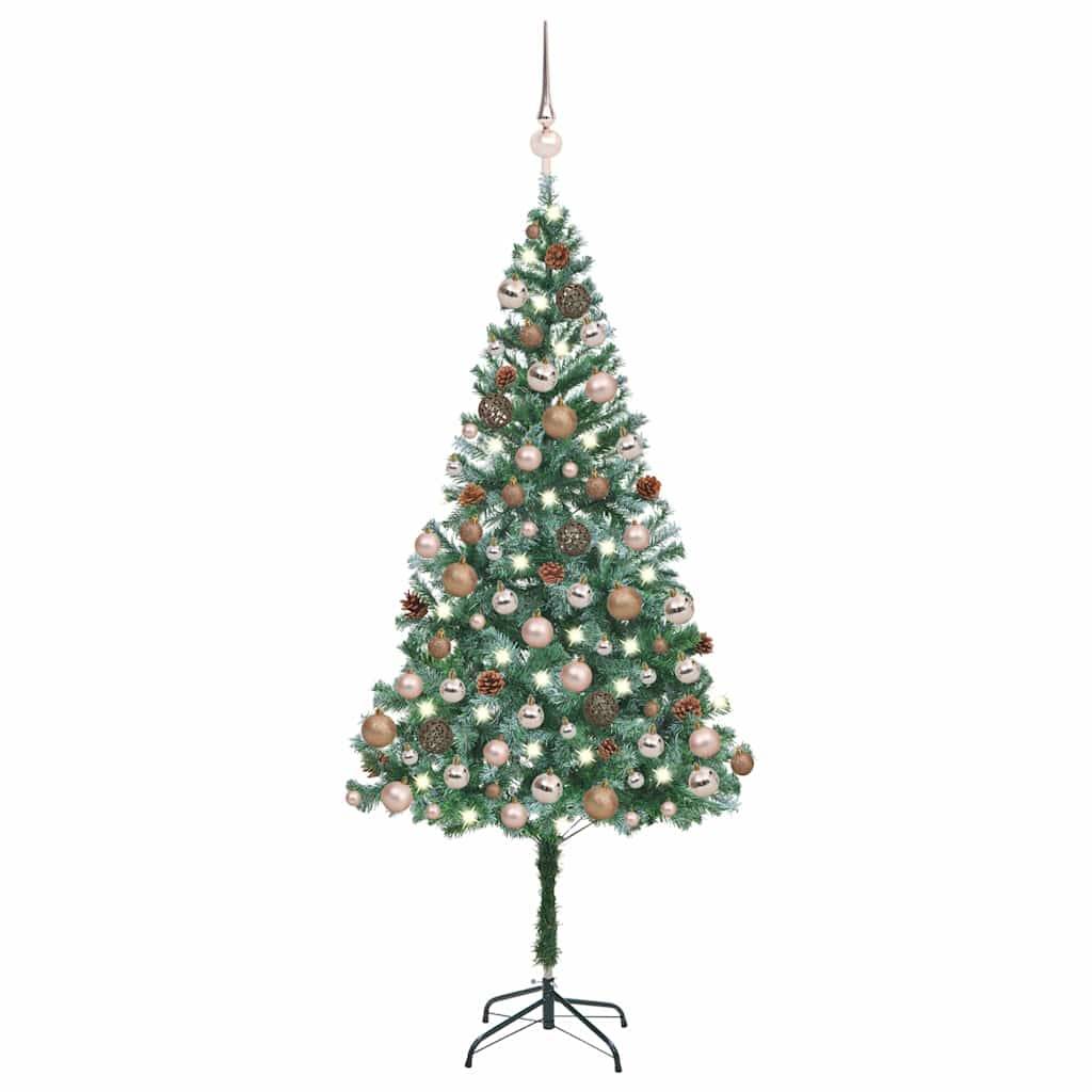Vidaxl - Arbre de Noël artificiel pré-éclairé/boules pommes de pin 180cm vidaXL 3077614 - Image 1