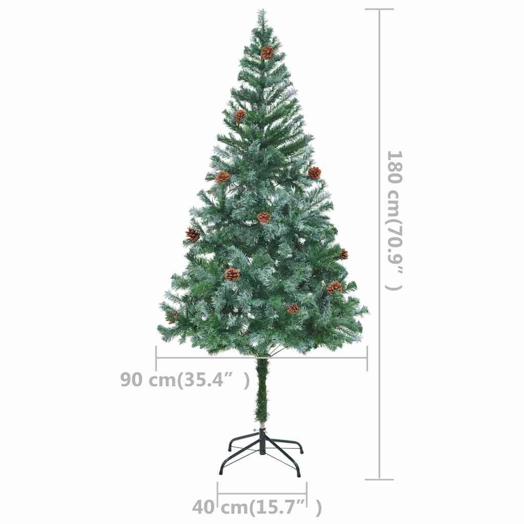 Vidaxl - Arbre de Noël artificiel pré-éclairé/boules pommes de pin 180cm vidaXL 3077614 - Image 3