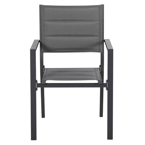 Outsunny - Ensemble de jardin 12 personnes chaises empilables table extensible 200/300L cm alu. textilène gris - Outsunny - Image 7