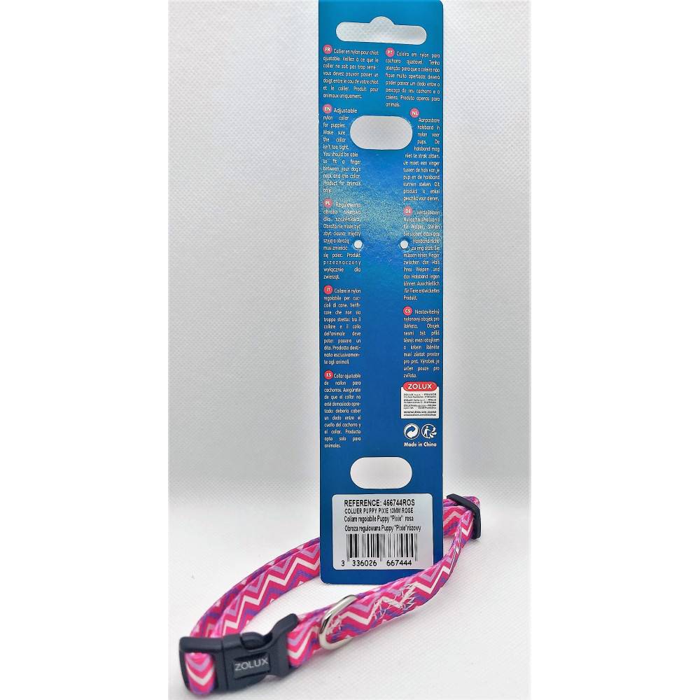 Zolux - Collier PUPPY PIXIE 13 mm 25 à 39 cm couleur rose pour chiots - Imagen 4