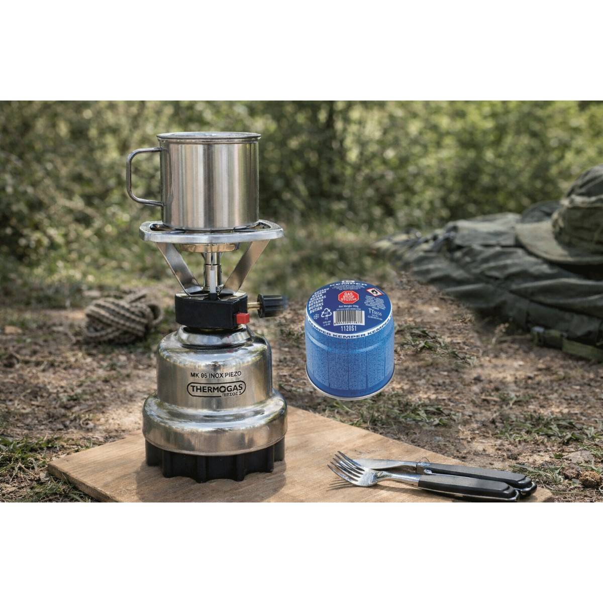 Rechaud gaz piezo 1000W Coque inox Rechaud camping pour cartouche gaz 190g CAMPER GAZ - Imagen 5