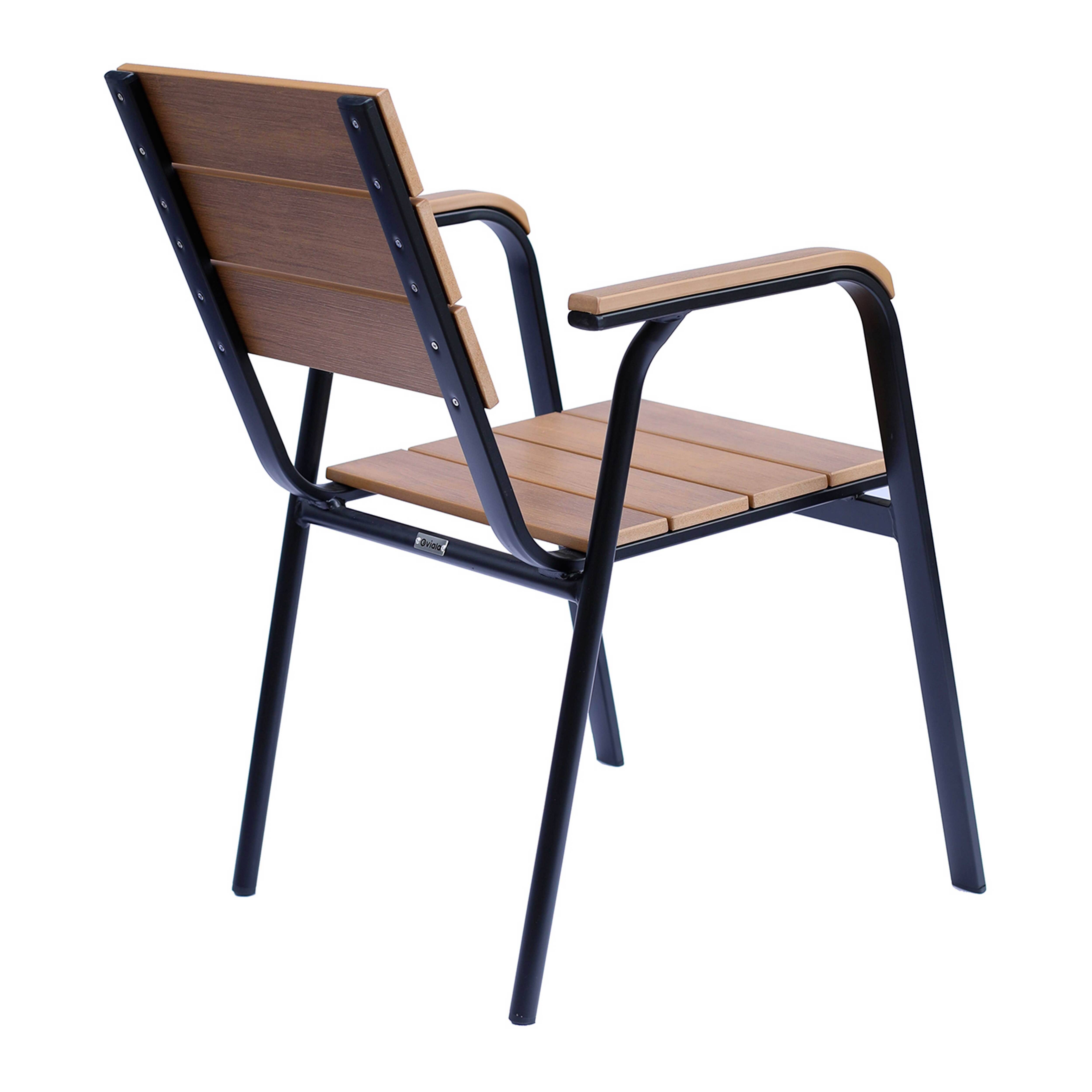 Oviala - Chaise de terrasse en aluminium et bois synthétique Tomar - Oviala - Imagen 4