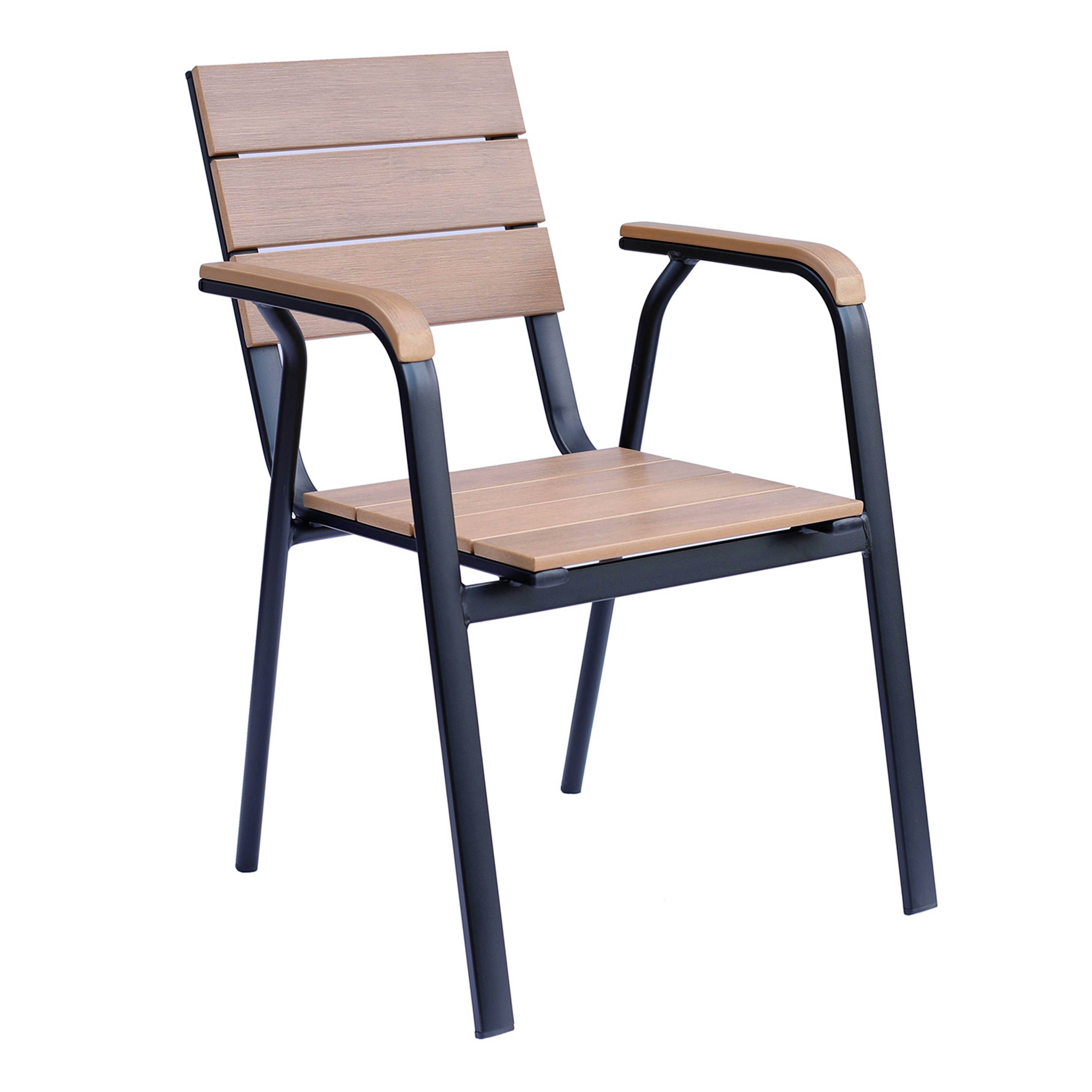 Oviala - Chaise de terrasse en aluminium et bois synthétique Tomar - Oviala - Imagen 1