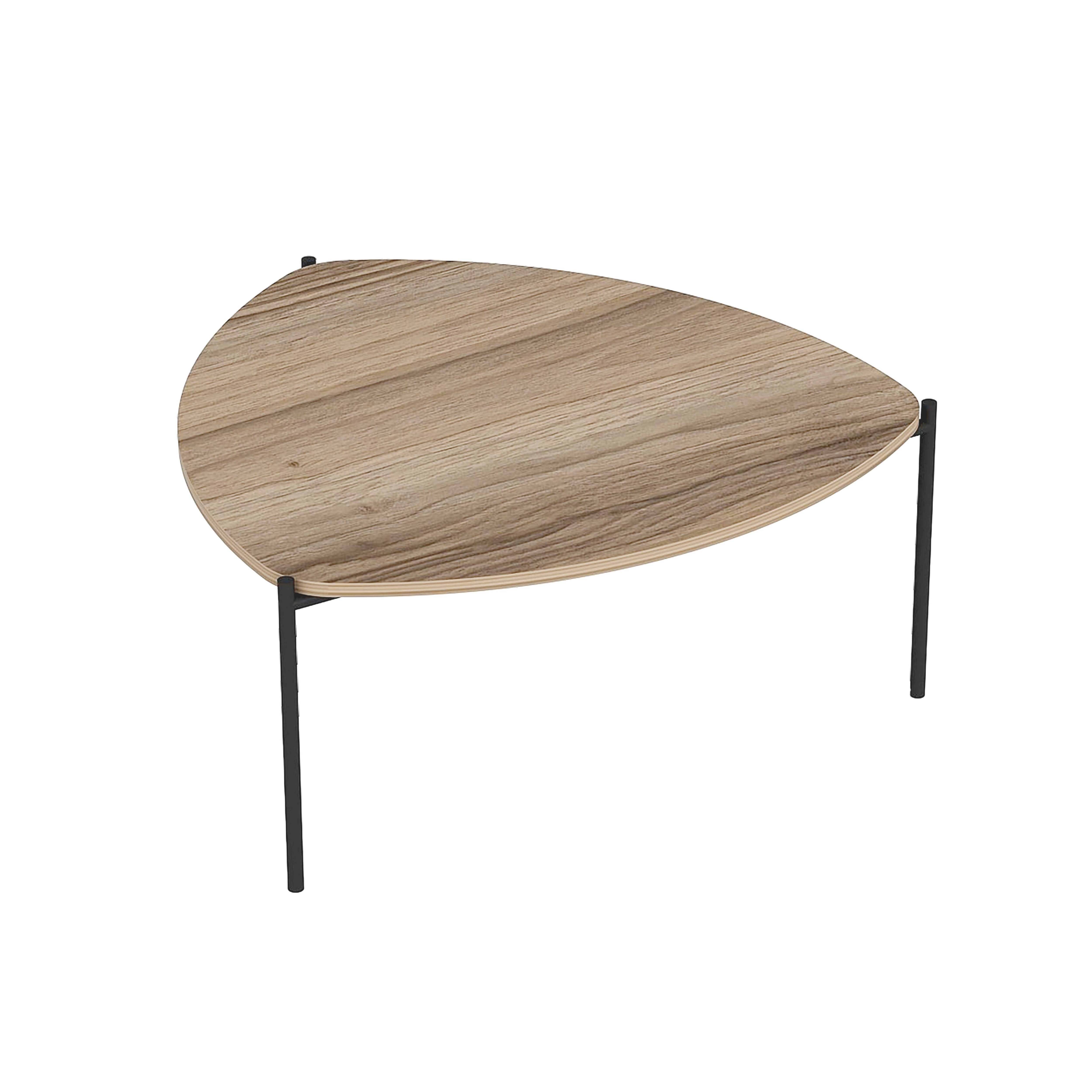 Oviala - Table basse triangulaire en acier et effet bois - Oviala - Imagen 1