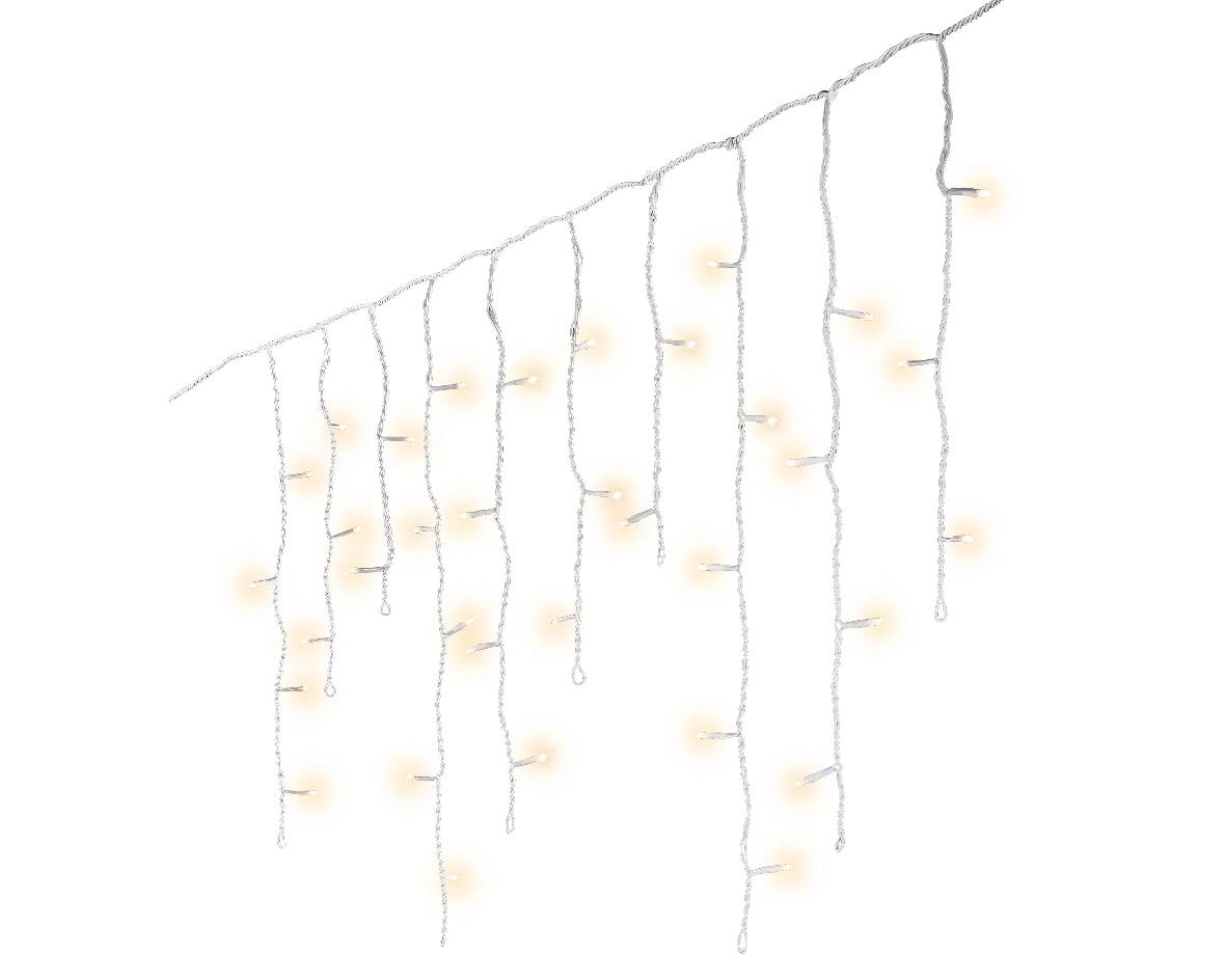 Luminéo - Cortina LED de estalactitas, 20 m, 490 LED, blanco cálido - LUMINEO
