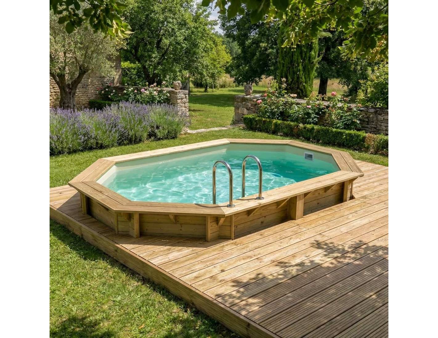 Altanka - Piscine hors sol en bois NEMO 4.3 x 3 - H.1.18 m, sable, fixations à visser - BAS7302OSPL3 - ALTANKA - Image 3