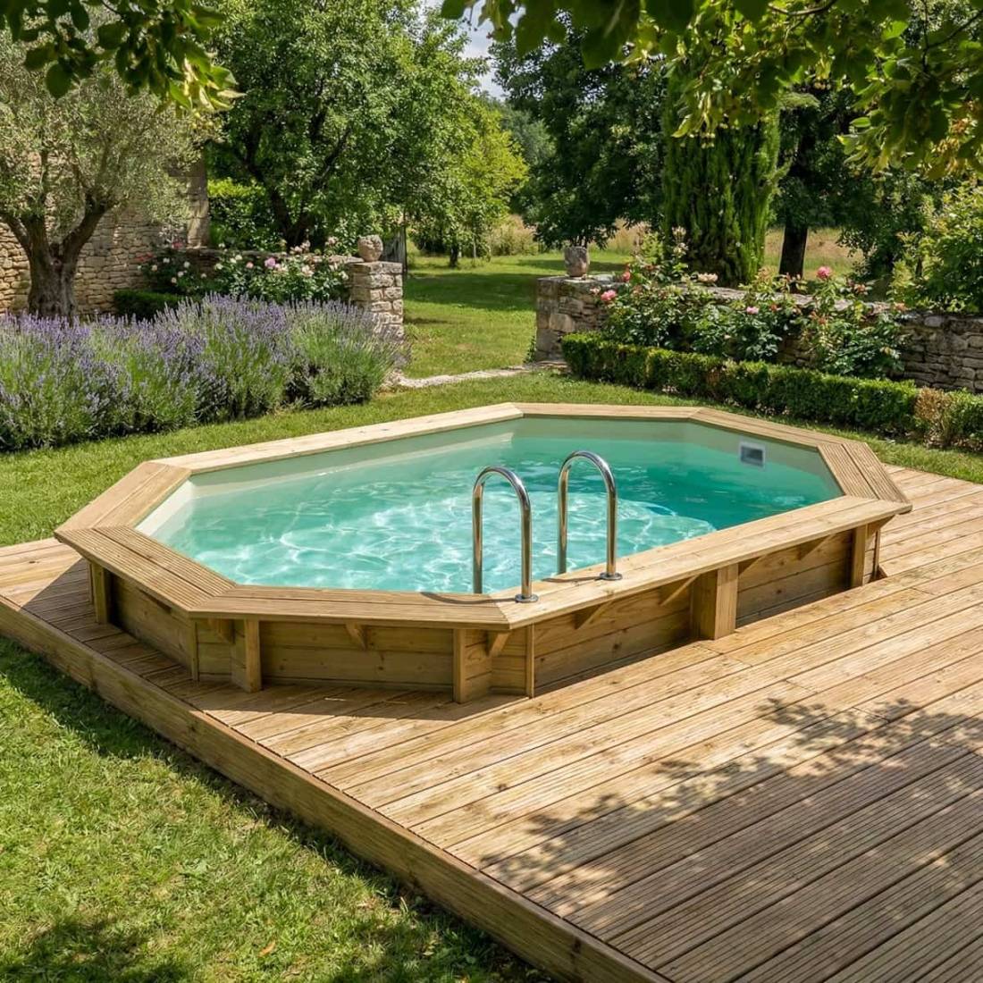 Altanka - Piscine hors sol en bois NEMO 4.3 x 3 - H.1.18 m, sable, fixations à visser - BAS7302OSPL3 - ALTANKA - Image 3