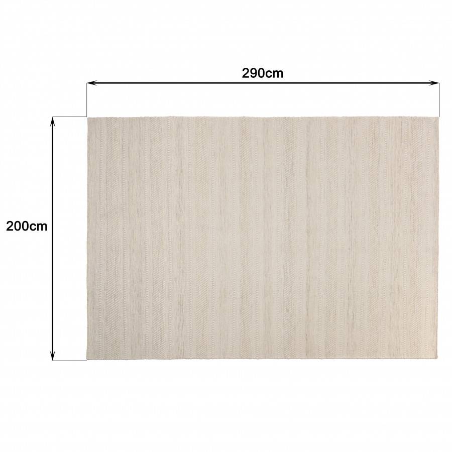 Macabane - CHARLES - Tapis rectangulaire 200x290cm laine texturée nuances de beige - Imagen 8