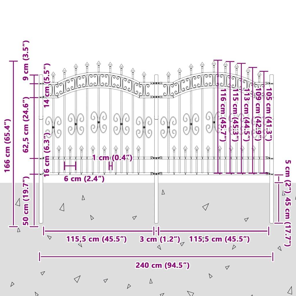 PANGIVO - Clôture jardin acier blanc 240 x 166 cm - PANGIVO - Image 7