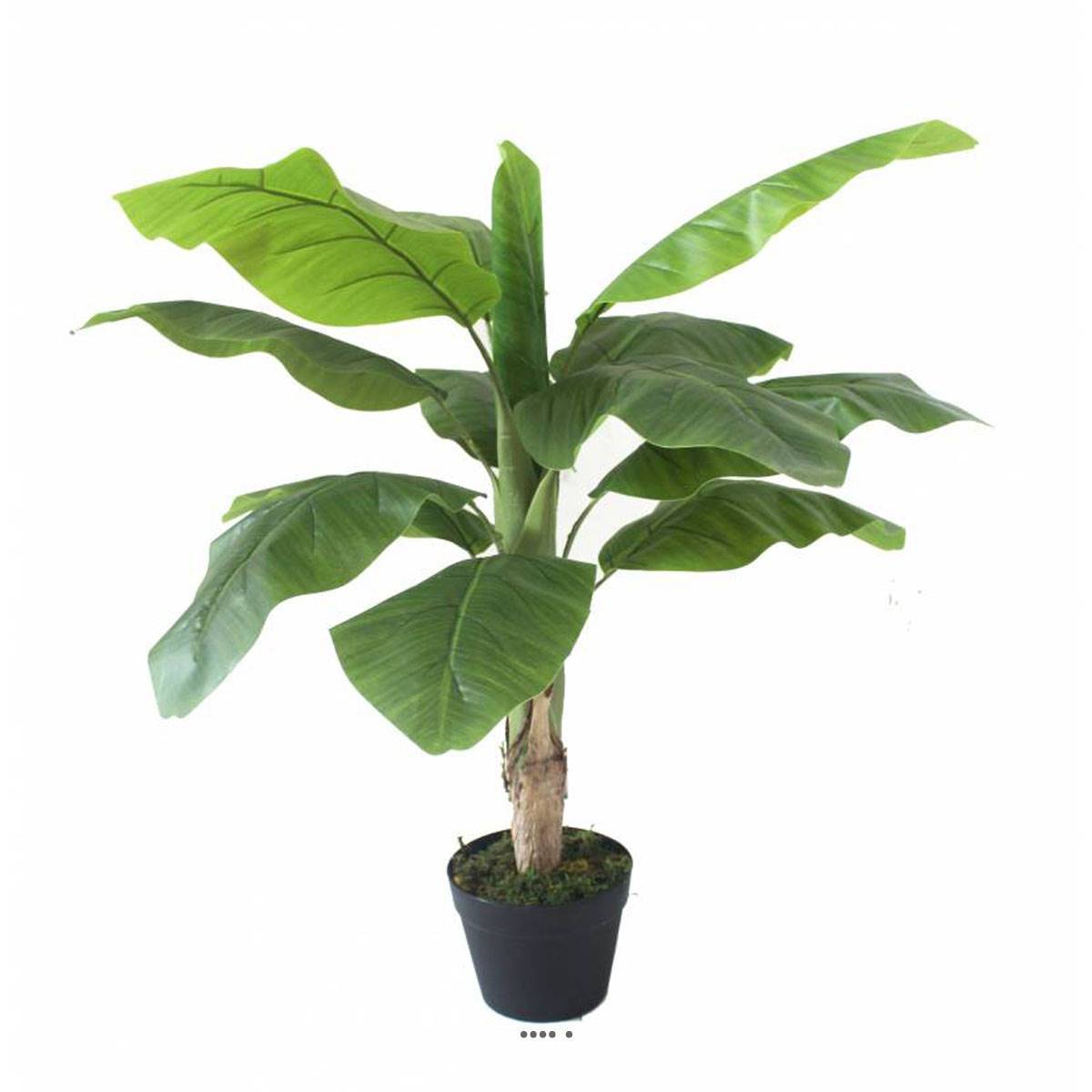 Artificielles - Bananier artificiel en pot Tronc naturel H 100 cm Vert - dimhaut: H 100 cm - couleur: Vert